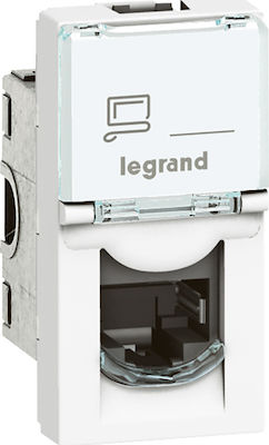 Legrand Mosaic Single Network Socket RJ45 Cat6 White 076562