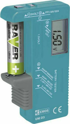 Emos N0322 Ψηφιακό Battery Tester με Πτυσσόμενη Υποδοχή