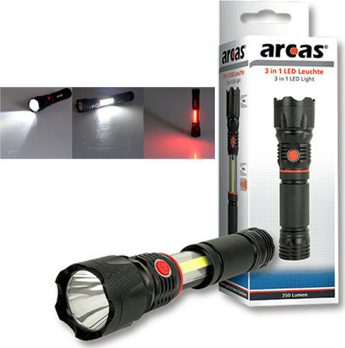 Arcas Φακός LED IPX4 Διπλής Λειτουργίας με Μέγιστη Φωτεινότητα 350lm