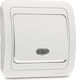 Makel Mimoza Complete Wall Push Staircase Button with Frame Μονό Φωτεινό White 12124