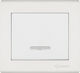 Makel Manolya Complete Wall Push Staircase Button with Frame Μονό Φωτεινό White 41001124