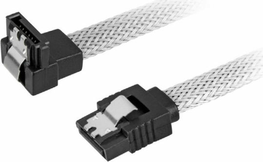 Sharkoon 7 Pini SATA III - Cablu Unghiular (90°) 7 Pini SATA III Lungime 0.45m Alb