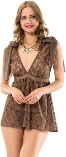 Moongirl 1005 Σετ Sexy Babydoll Brown