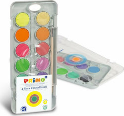 Primo Set Acuarele Multicolore cu Pincel 12buc 115A12FM