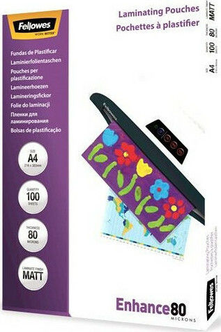 Fellowes 80 Micron A4 Laminierfolien Matt 80 Micron 100 Stück
