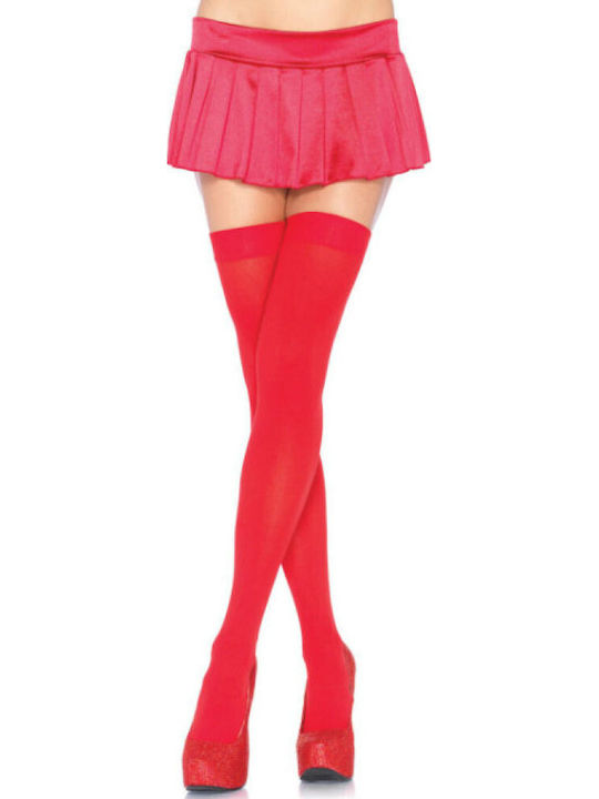 Leg Avenue 6672 Наилонови Чорапи До Бедрото Секси Червени