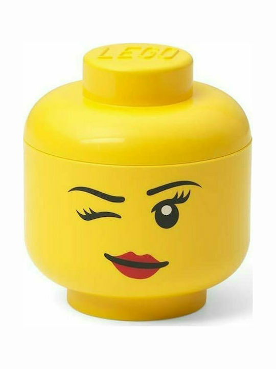 Lego Kids Plastic Toy Storage Box Head Yellow 10x10x11cm