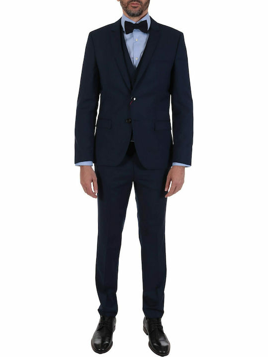 Hesten204 Trousers Suit in Slim Fit Navy Blue