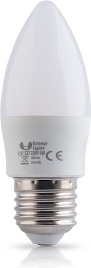 Forever Light Bec LED 6W pentru Soclu E27 și Formă C37 Alb natural 480lm
