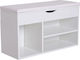 Holz Schuhschrank mit 3 Regalen White L80xW30xH47cm