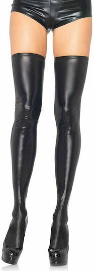 Leg Avenue Wet Look Thigh Highs Чорапи Black