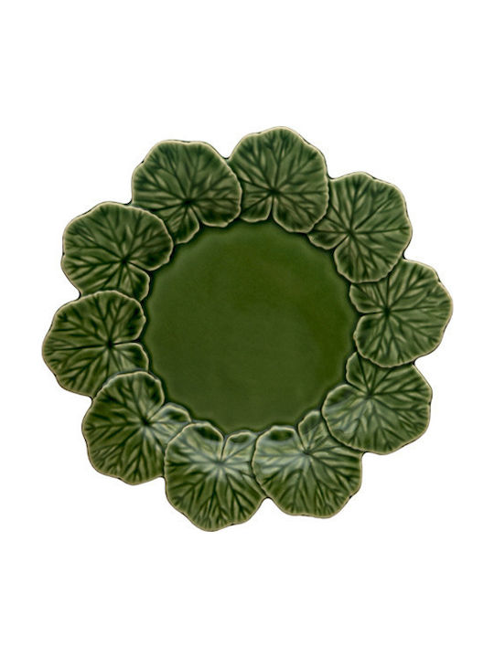 Bordallo Pinheiro Geranium Dekorative Platte Keramik Grün 1Stück 27.5x27.5cm