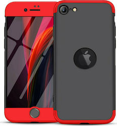 GKK 360 Full Cover Πλαστικό Μαύρο/Κόκκινο (iPhone SE 2020)