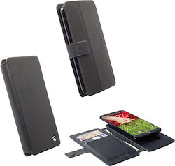 Krusell Leather Malmo Flipwallet Slide Caz carte până la 4.7" Negru