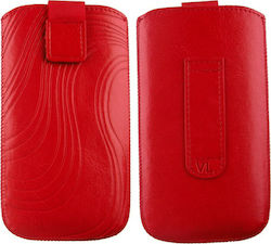 Volte-Tel Softcase S Leather Velcro Loop Sock & Pouch up to 5.8" Red