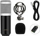 Condensator (diafragmă mare) Microfon XLR BM-800 Montare Shock Mounted/Clip On Vocal