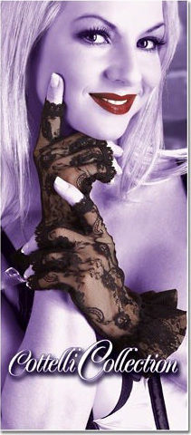 Cottelli Collection Ruffled Lace Wrist Gloves Sexy Γάντια Μαύρα