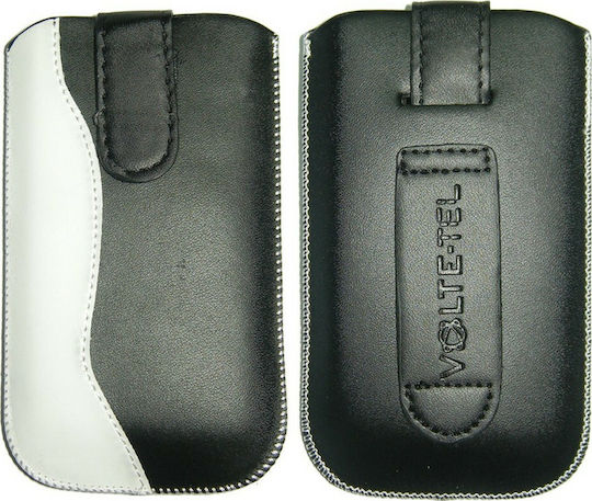 Volte-Tel Slim Case Leather Loop έως 4.0" (Black/White)