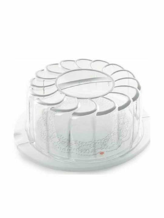 Cake Stand Plastic with Cover 28x28εκ.