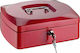 Alco Cash Box with Lock Red 8420-RD