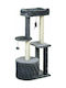 Pawhut Scratching Post Cat Trees Gray 3 levels 48x35x100cm
