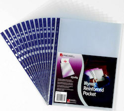 Rexel Plastic Sleeves for Documents A4 with Holes and Reinforcement 25pcs 12233