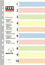 Typotrust Plastic Dividers for Documents A4 with Holes 10pcs 17x25 cm