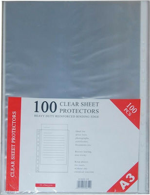 Next Plastic Sleeves for Documents A3 with Holes 100pcs