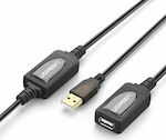 Ugreen USB 2.0 Cable USB-A female - USB-A male Μαύρο 20m (10324)