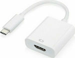 Μετατροπέας USB-C male σε HDMI female Λευκό (27783)