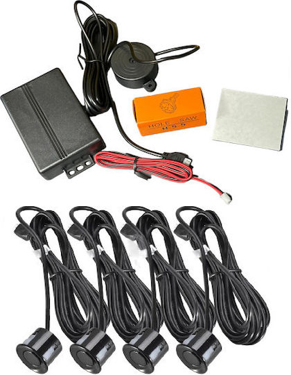 Sistem de Parcare Auto cu Buzzer și 4 Senzori în Culoare Negru