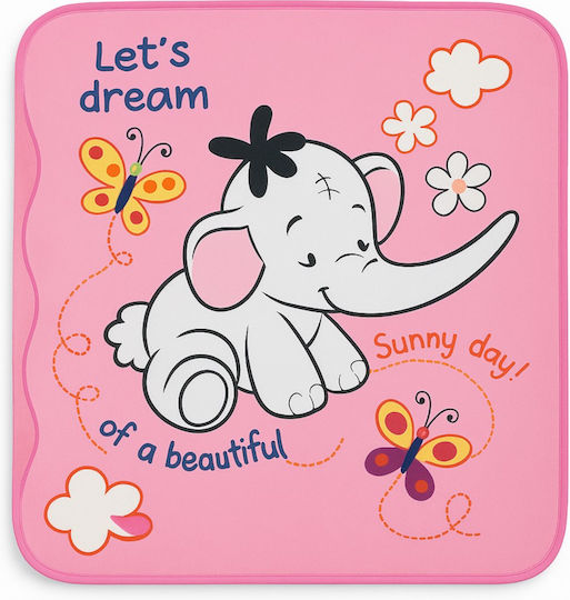 Beboulino Одеяло Детски пелени за пелени Elephant Флийс Розов 80x90см.