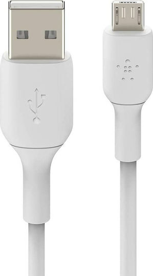 Belkin Regular USB 2.0 spre micro USB Cablu Alb 1m (CAB005bt1MWH) 1buc