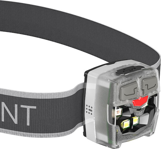 SAS Rechargeable Headlamp LED IPX6 with Maximum Brightness 75lm Mont 450 G4 Gray