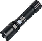 Superfire Rechargeable Flashlight LED Waterproof IP44 with Maximum Brightness 550lm Black