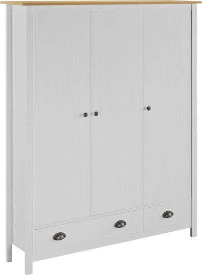 Triple Door Hill 127x50x170cm White