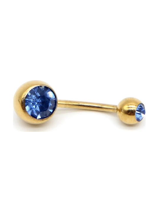 Belly button earring in gold ,surgical steel hypoallergenic