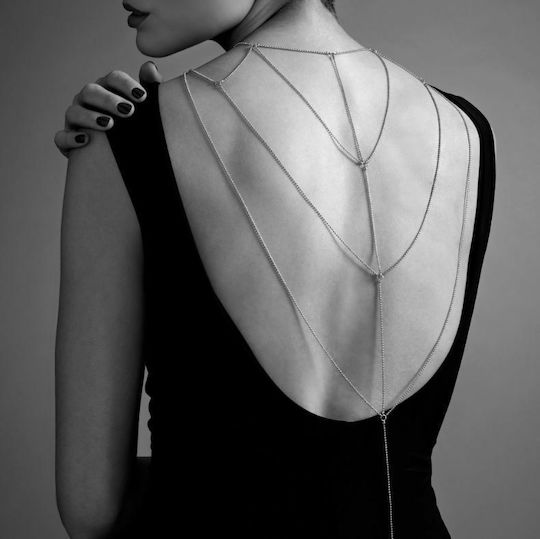 Bijoux Indiscrets Magnifique Back & Cleavage Chain Sexy Κόσμημα Ασημί