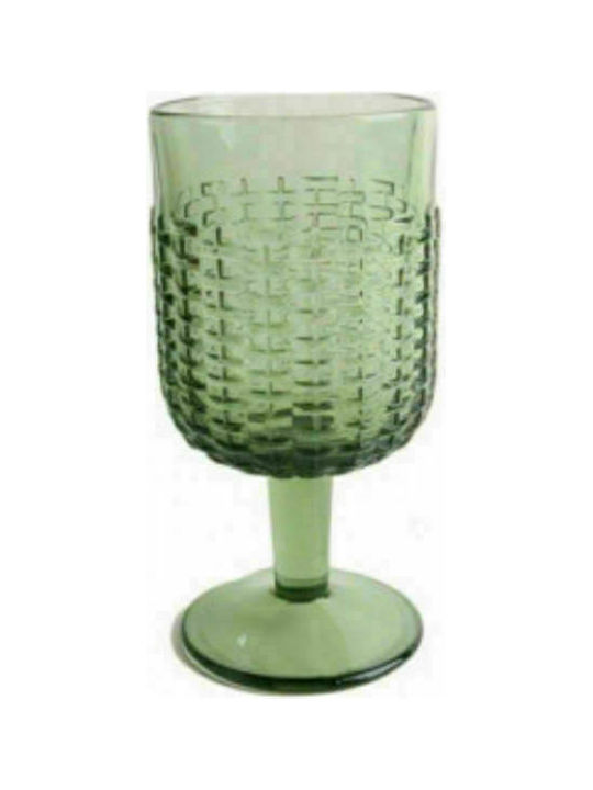 Marva Toskani Set of Glasses Water made of Glass Rattan Green Stemmed 340ml 6pcs