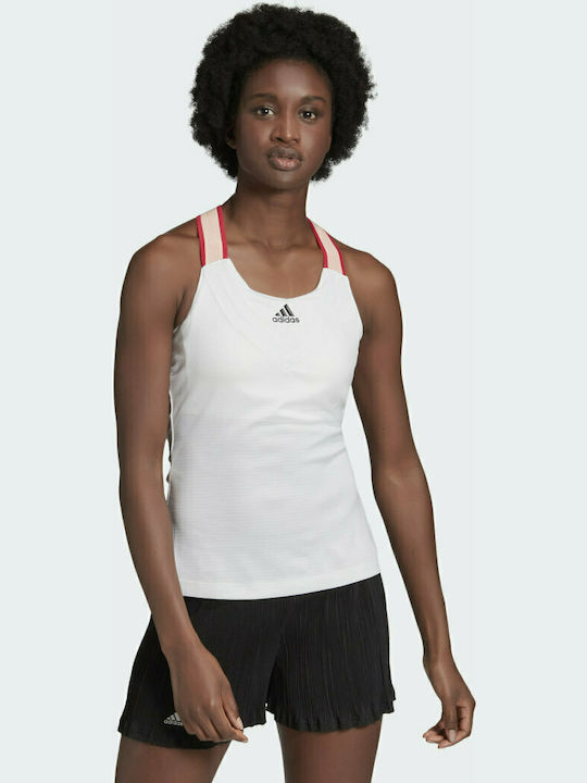 Adidas Damen Sportlich Bluse Ärmellos Weiß