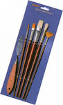 Artmate Paint Brush Set 5 Πινέλα & 1 Σπάτουλα Σετ 6pcs