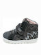 Παιδικά Sneakers High Ανατομικά με Σκρατς Μαύρα