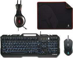 Spartan Gear Hydra II Gaming Combo Gaming Keyboard Set with Backlit Keys & Mouse (English US)