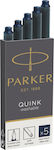 Parker Quink Ersatz-Tinte für Füller in Marineblau Farbe 5Stück