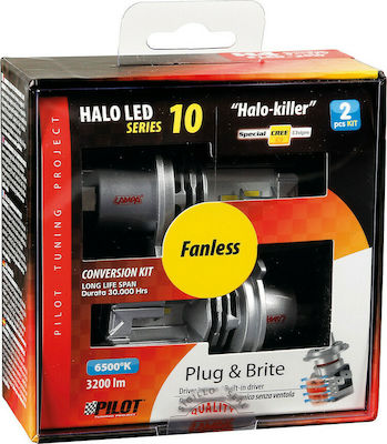 Lampa Lămpi Autoturismului & Motocicletei Halo Series 10 H4 / P43T LED 6500K Alb rece 10V 20W 2buc