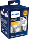 Philips Λάμπες Αυτοκινήτου X-tremeUltinon Gen2 PY21W-BAU15s LED 6000K Πορτοκαλί 12V 1.8W 2τμχ