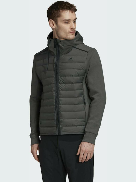 Adidas Varilite Hybrid Ανδρικό Χειμωνιάτικο Μπουφάν Puffer Χακί GE5824 |  Skroutz.gr