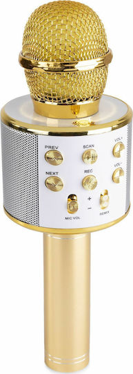 Wireless Karaoke Microphone Max KM01 in Gold Color