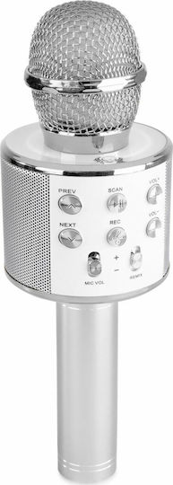 Wireless Karaoke Microphone Max KM01 in Silver Color