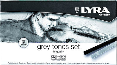 Lyra Grey Tones Σετ Κηρομπογιές Ξηροπαστέλ 12τμχ